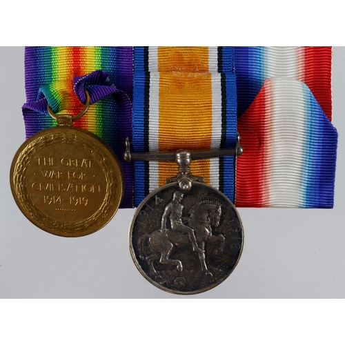 640 - BWM & Victory Medal (S-8567 Pte G R Allen Rif Brigade) missing 1915 Star. Died of Wounds 23/7/1918 w... 