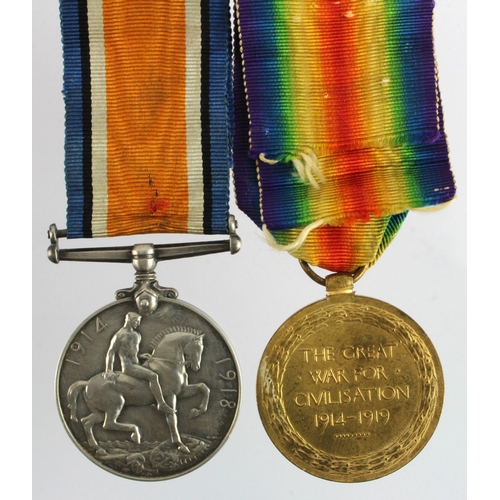 645 - BWM & Victory Medal to (39119 Pte P A Wood Norfolk R) with research, born Tooting, London. Served 12... 