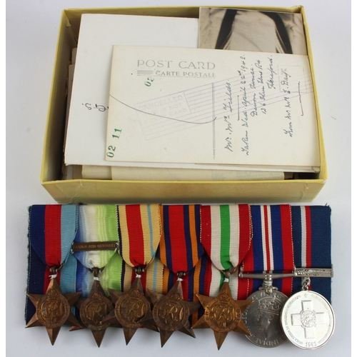 690 - Group mounted as worn 1939-45 Star, Atlantic Star with France and Germany clasp, Africa Star, Burma ... 