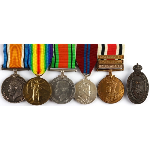 691 - Group mounted as worn, BWM & Victory medal (18831 1.A.M. C.W. Cave R.A.F.), Defence medal, 1953 Coro... 