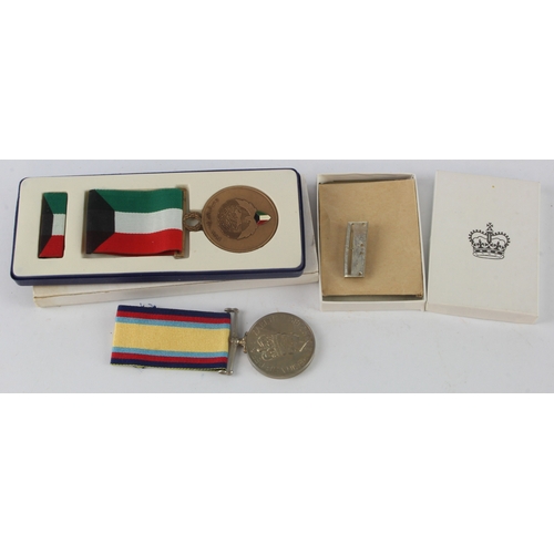 698 - Gulf War medal 1990-91 to Civilian Mr A C Read BAE and Kuwait war medal, both boxed.