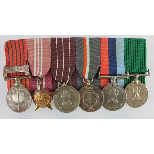 701 - Indian medal group of six, of which 4 are named Major O S Sirohi Kumaon R, rubbed in places.