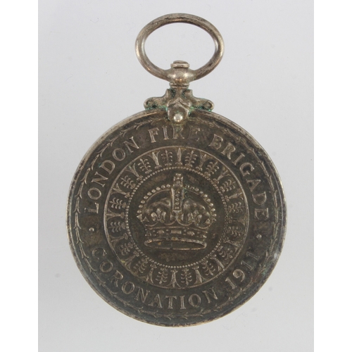 712 - London Fire Brigade 1911 Coronation Medal (Fireman H B Perrin)