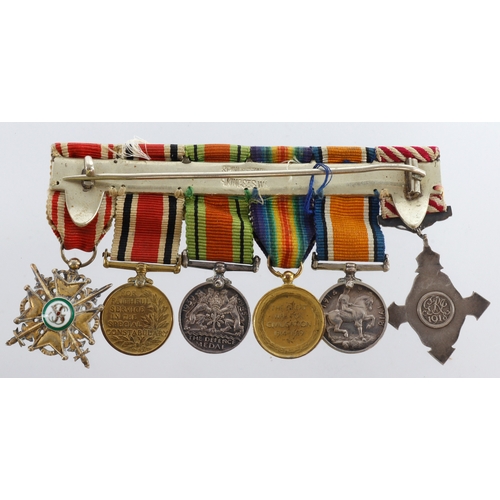 727 - Miniature medal group mounted as worn - Air Force Cross, BWM & Victory Medal, Defence Medal, GVI Spe... 