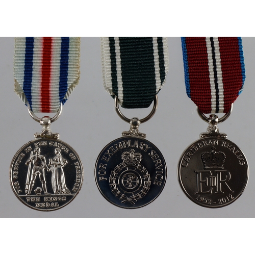 733 - Miniatures Kings Medal for Service in the Cause of Freedom, Ambulance service LSGC, Caribean Realms ... 