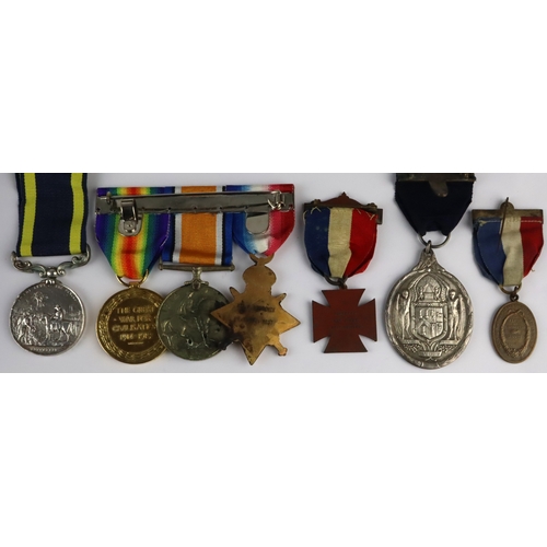 739 - Mixed lot of medals including a poorly erased Punjab Medal 1849, modern issue 1915 Star Trio (Pte F ... 