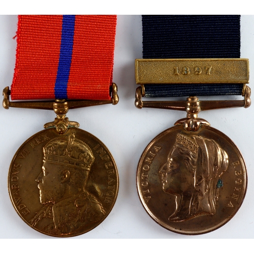 745 - Police 1887 Jubilee medal with 1897 bar with Coronation 1902 medal both to PC A Mayhew F div Metropo... 