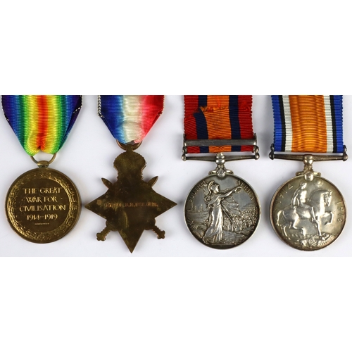 755 - QSA with Cape Colony clasp (Major H R Fielden R.Lanc Rgt) served 4th Bn, and 1915 Star Trio (Lt. Col... 