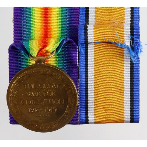 799 - Victory Medal (54052 Pte W Hilton Lan Fus) Killed in Action 9th Sept 1918 with 10th Bn. Born Westhou... 