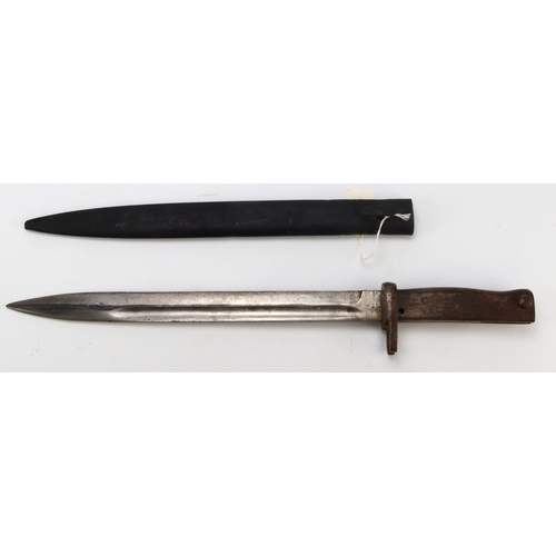 81 - German WW1 all steel Ersatz bayonet with scabbard.