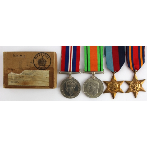 817 - WW2 group - 1939-45 Star, Burma Star, Defence & War Medal, with box of issue, 'D E Thomas RAF, of Da... 