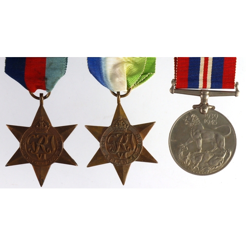 824 - WW2 RN group with 1939-45 star, Atlantic star and War medal with certificate of service photos etc a... 