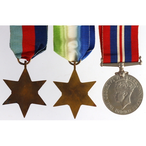 824 - WW2 RN group with 1939-45 star, Atlantic star and War medal with certificate of service photos etc a... 