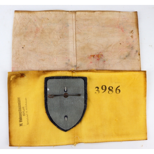 885 - German armbands for Flakhelpers and badge.