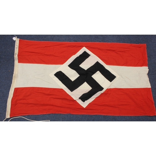 922 - German HJ 5 feet long flag, issue stamped, service wear.