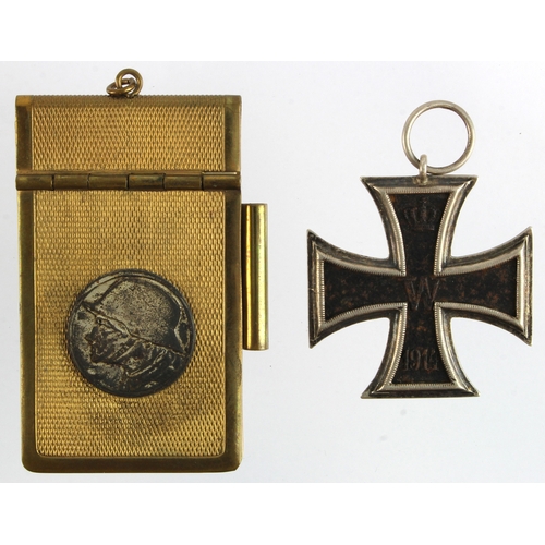 932 - German Iron Cross 2nd Class WW1, no ribbon, plus notebook (no pencil)