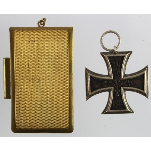 932 - German Iron Cross 2nd Class WW1, no ribbon, plus notebook (no pencil)