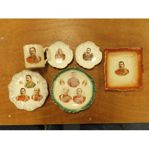 238 - Boer War related china, all six items show Generals, four items show British Generals and two small ... 