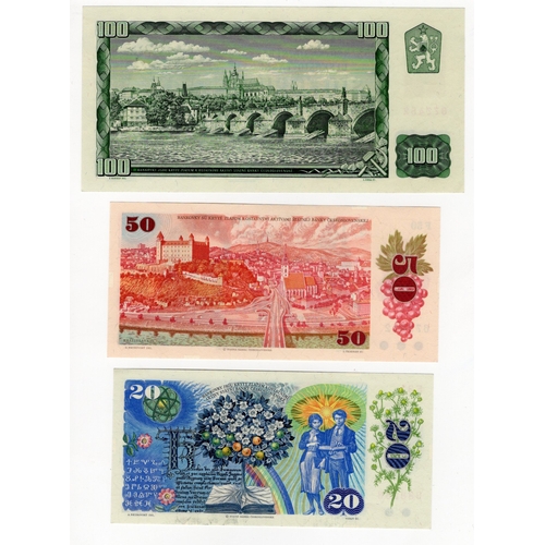 1076 - Slovakia (3), 100 Korun issued 1993 (adhesive stamp on Czechoslovakia 100 Korun 1961), 50 Korun issu... 