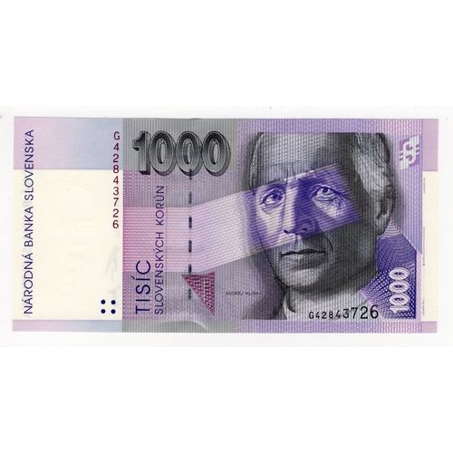 1079 - Slovakia 1000 Korun dated 1995, serial G42843726 (BNB B405b, Pick24b) Uncirculated