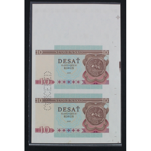 11 - Test Note, 10 Korun Slovakia (not legal tender), private essay security printing specimen test notes... 