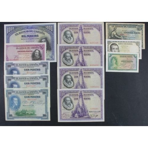 1101 - Spain (28), 25 Pesetas dated 1906 (Pick57a), 100 Pesetas dated 1925 (3) and 1928 (4) (Pick69b, 69c &... 