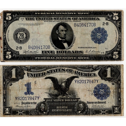 1147 - United States of America (2), 5 Dollars dated series of 1914, Federal Reserve Note, signed Burke & H... 