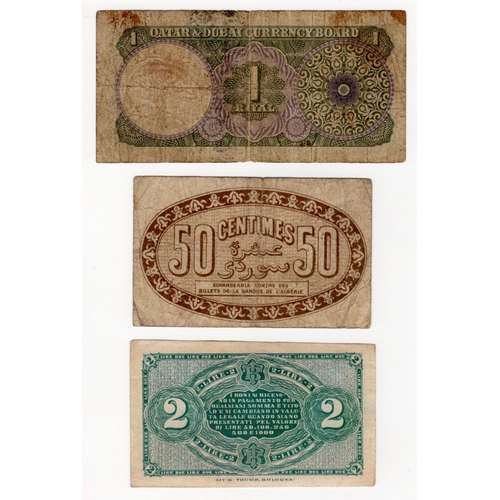 1163 - World (3), Qatar & Dubai 1 Riyal not dated issued 1960's, serial A/7 626279 (BNB B101a, Pick1a) some... 