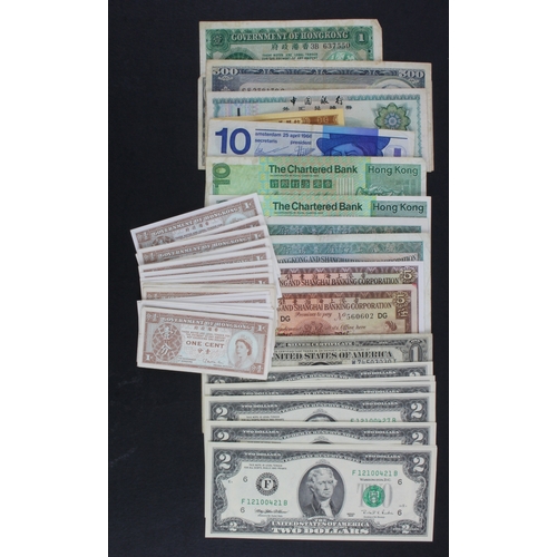 1168 - World (56), United States of America (12), 2 Dollars dated 1995 (10) a consecutively numbered run, s... 