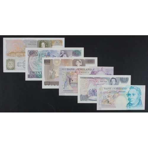 144 - Gill (6), one example of all notes issued by Gill, 50 Pounds, 20 Pounds, 10 Pounds and 5 Pounds issu... 