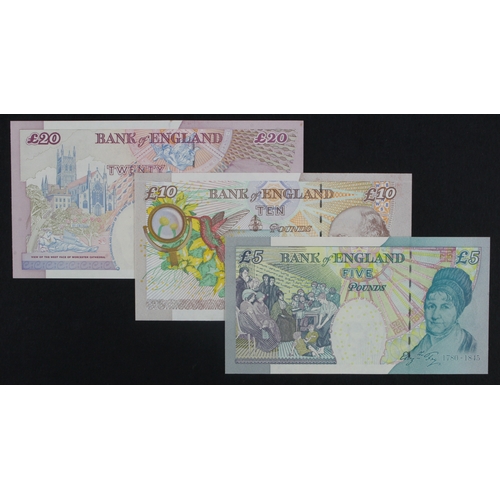 176 - Lowther (3), 20 Pounds issued 1999, 10 Pounds issued 2000 and 5 Pounds issued 2002, all FIRST RUN no... 