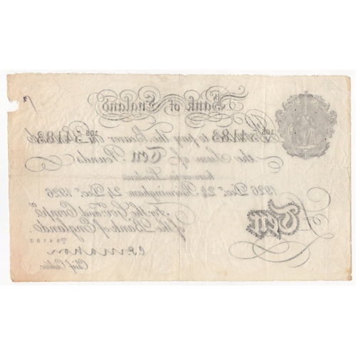 197 - Mahon BERNHARD BRANCH note, 10 Pounds dated 24th December 1926, serial 105/V 54183, BIRMINGHAM issue... 