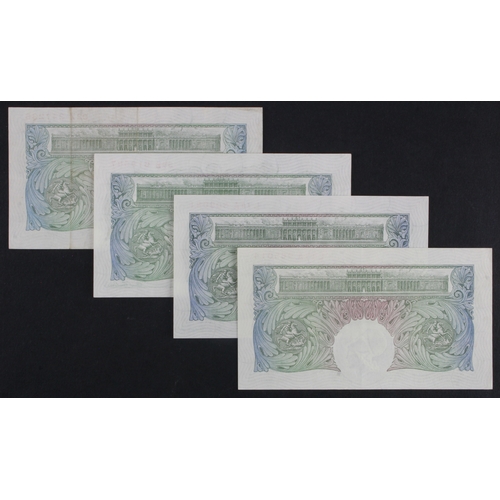 230 - Peppiatt 1 Pound (4) issued 1934, pre war issues without security thread, FIRST and LAST series note... 