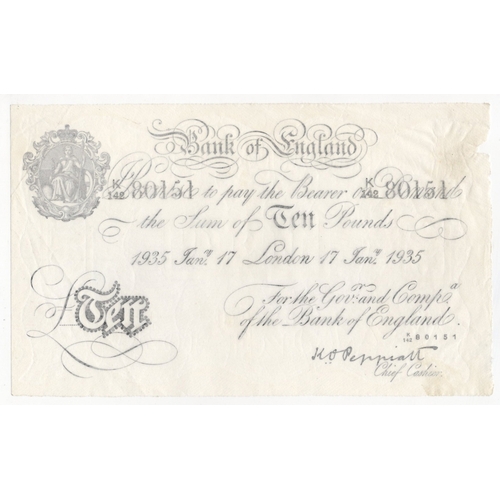 234 - Peppiatt 10 Pounds (B242) dated 17th January 1935, London issue serial K/142 80151 (B242, Pick336a) ... 