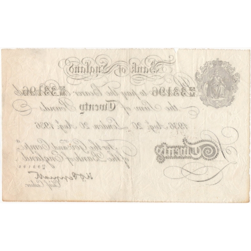 251 - Peppiatt BERNHARD note, 20 Pounds dated 20th August 1936, serial 53M 33196, London issue (B243 for t... 