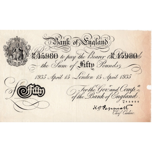 253 - Peppiatt BERNHARD note, 50 Pounds dated 15th April 1935 serial 53/N 45980 (B244 for type) Bernhard W... 