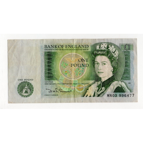 265 - Somerset 1 Pound (B342), exceptionally scarce REPLACEMENT note, serial MN03 996477 (B342, Pick377br)... 