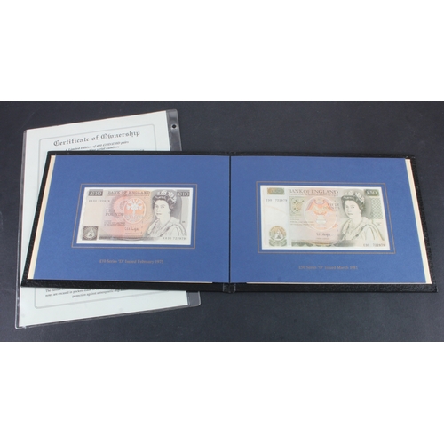 296 - Debden set C109, Lasts 1994, Last series D, 10 Pounds and 50 Pounds signed Kentfield in black leathe... 