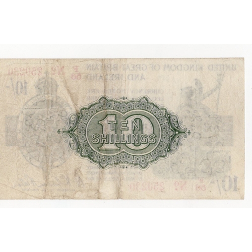 34 - Warren Fisher 10 Shillings (T26) issued 1919, serial F/56 250230, No. with dash (T26, Pick356) press... 