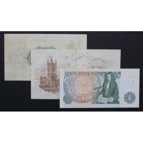 47 - Bank of England & Treasury (3), Warren Fisher 10 Shillings (T25) issued 1919, serial F/52 454556, No... 