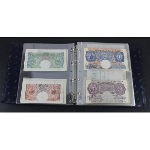 49 - Bank of England & Treasury (87), collection in album with slip case, Bradbury 1 Pound & 10 Shillings... 