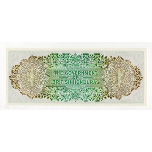 565 - British Honduras 1 Dollar dated 1st January 1972, portrait Queen Elizabeth II at right, serial G/6 5... 