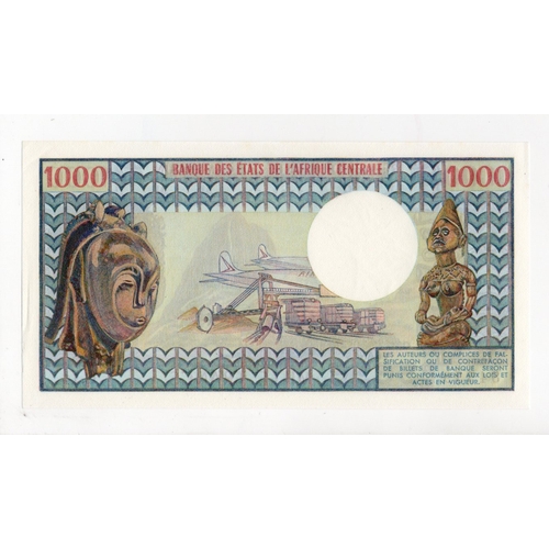 578 - Cameroun 1000 Francs issued 1974, serial C.11 84539 (BNB B402a, Pick16a), small corner crease about ... 