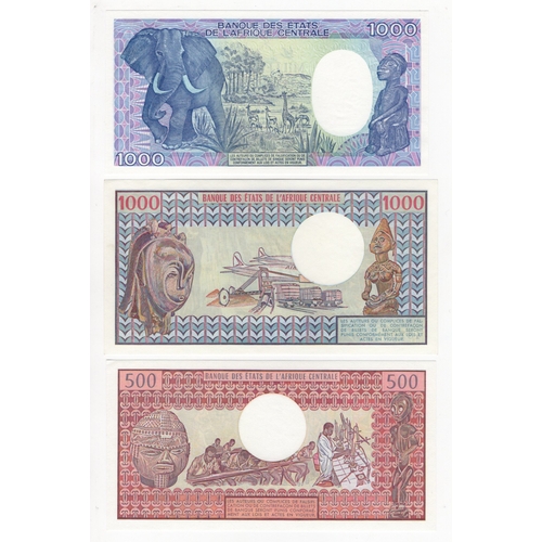 601 - Chad (3), 1000 Francs dated 1st June 1980 serial E.12 48763 (BNB B206a, Pick7), 500 Francs dated 1st... 