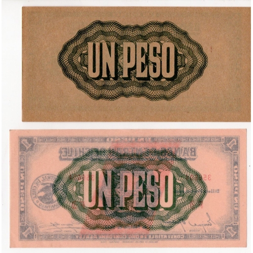 605 - Chile 1 Peso (2), Provisional Issues, 1 Peso dated 12th September  1932, serial R1 599061 (BNB B218a... 