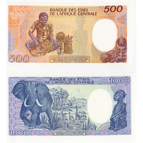 652 - Congo Republic (2), 1000 Francs and 500 Francs dated 1987, (BNB B209a, B207b, Pick10a & 8a) Uncircul... 