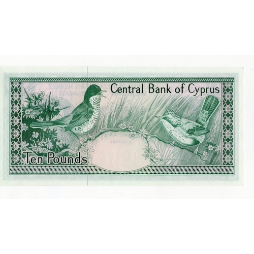 670 - Cyprus 10 Pounds dated 1st October 1981, serial H143035 (BNB B308e, Pick48b) Uncirculated