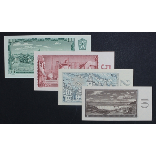 684 - Czechoslovakia (4), 10 Korun dated 1960, 25 Korun dated 1961, 50 Korun dated 1964, 100 Korun dated 1... 