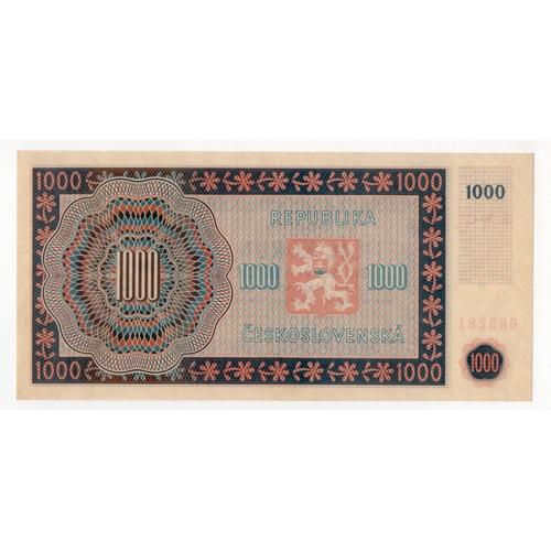 688 - Czechoslovakia 1000 Korun dated 16th May 1945, serial S. 30C 685281 (BNB B209c, Pick74c) Uncirculate... 