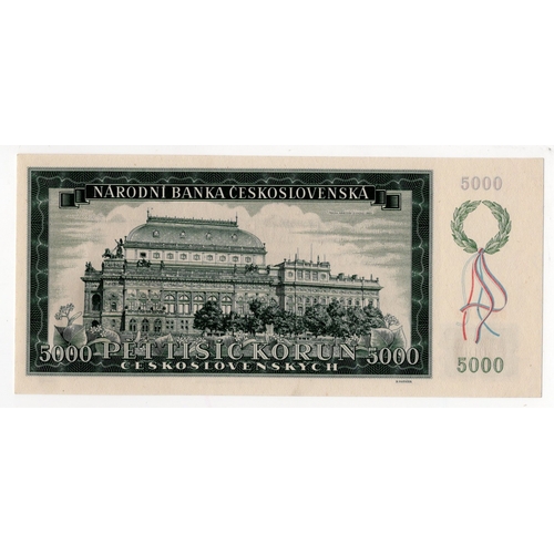 691 - Czechoslovakia 5000 Korun dated 1st November 1945, serial No. 083282 (BNB B210a, Pick75a) Uncirculat... 